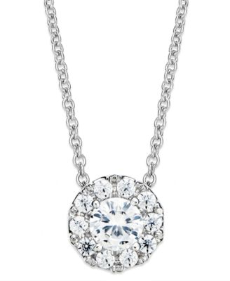 diamond round pendant necklace