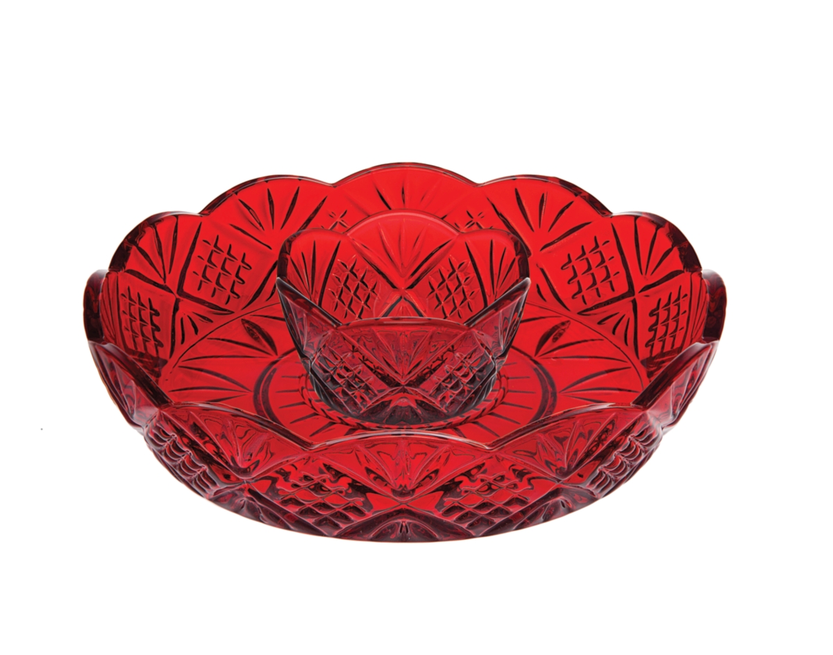 Godinger DublChip & Dip Bowl - Red
