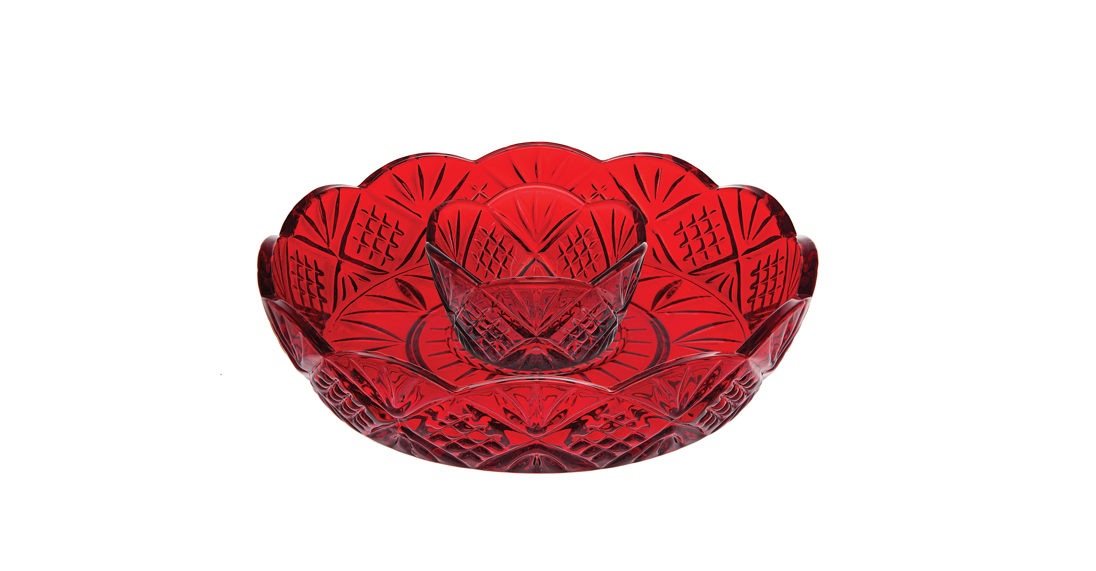 Godinger Dublin Red Chip & Dip Bowl
