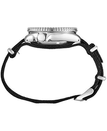 Seiko - Men's Automatic 5 Sports Black Nylon Strap Watch 42.5mm