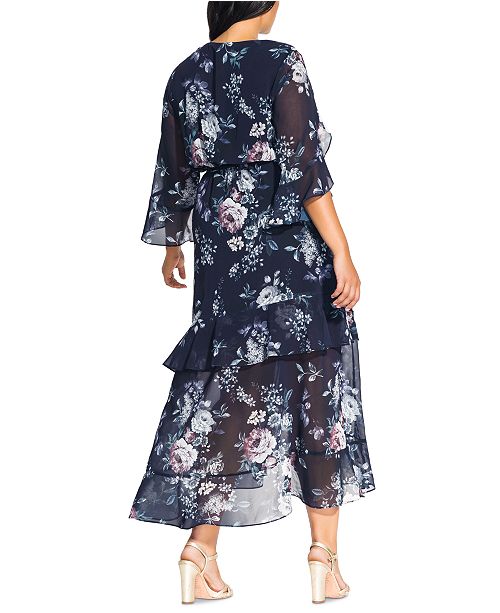 City Chic Trendy Plus Size Floral-Print Maxi Dress ...