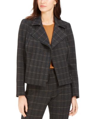 Tahari ASL - Petite Plaid Moto Jacket
