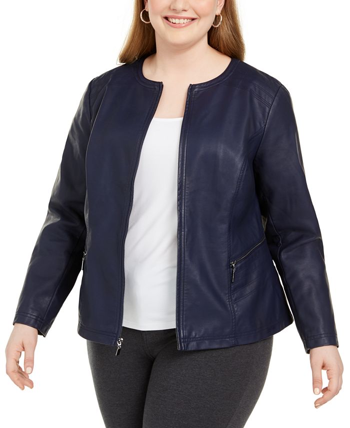 alfani faux leather jacket