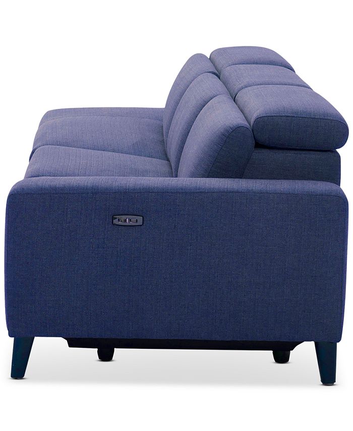 Furniture CLOSEOUT! Sleannah 3Pc. Fabric Bumper Sectional with 2 Power