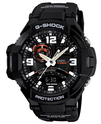 G-Shock Men's Analog-Digital Black Resin Strap Watch 51x52mm GA1000-1A