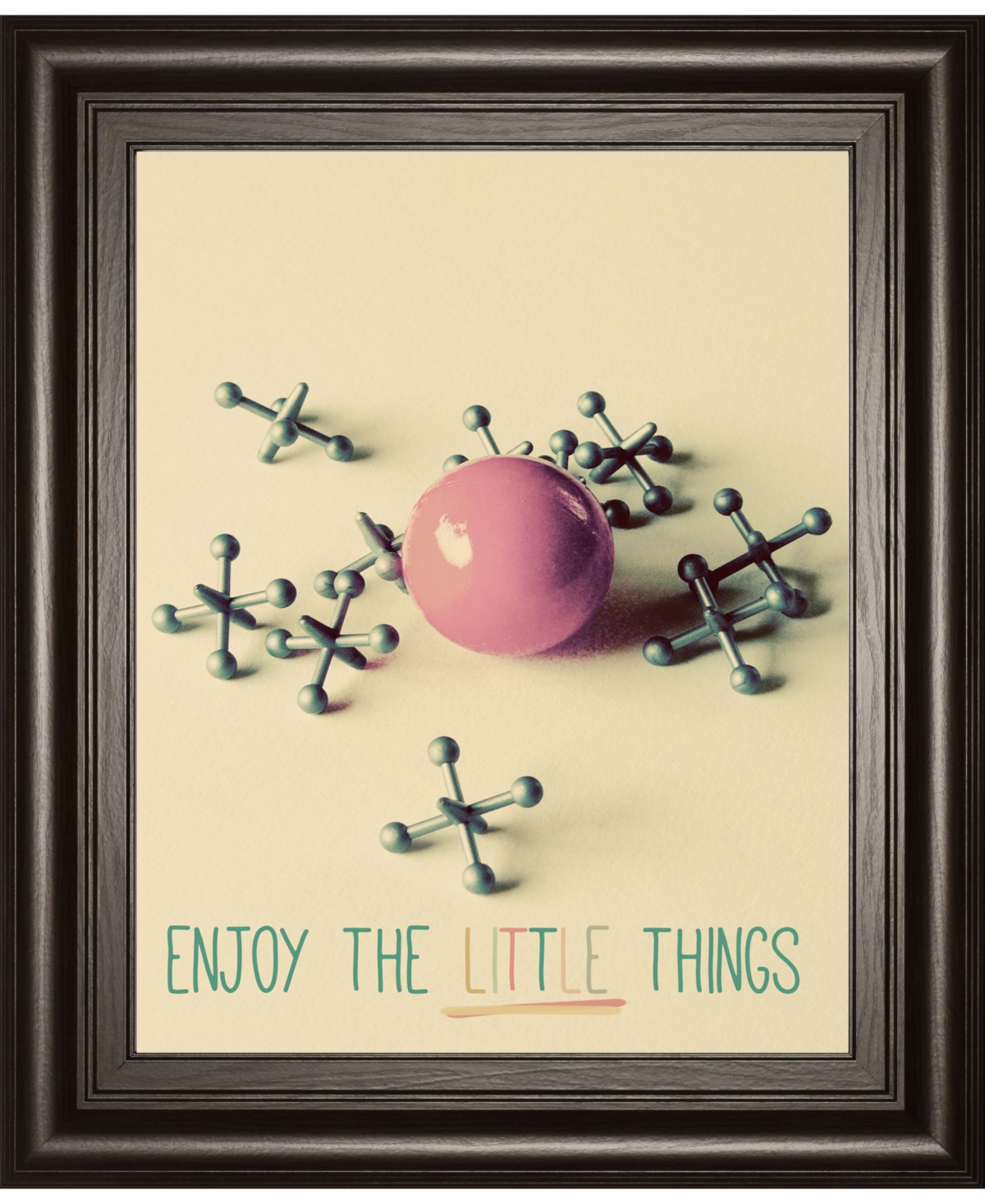 Enjoy The Little Things by Gail Peck Framed Print Wall Art, 22" x 26" - Pink