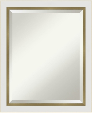 Amanti Art Eva Gold-tone Framed Bathroom Vanity Wall Mirror, 19.12" X 23.12" In White
