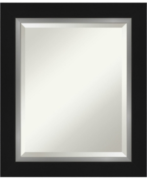 Amanti Art Eva Silver-tone Framed Bathroom Vanity Wall Mirror, 21.25" X 25.25" In Black