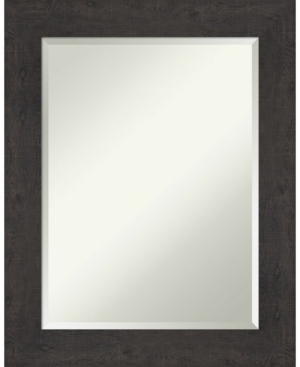 Amanti Art Rustic Plank Framed Bathroom Vanity Wall Mirror, 23.38" X 29.38" In Dark Brown