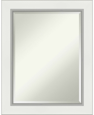 Amanti Art Eva Silver-tone Framed Bathroom Vanity Wall Mirror, 23.25" X 29.25" In White