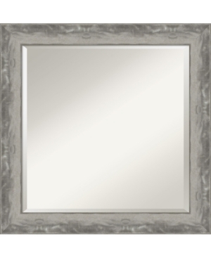 Amanti Art Waveline Silver-tone Framed Bathroom Vanity Wall Mirror, 24.38" X 24.38"