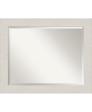 Amanti Art Rustic Plank Framed Bathroom Vanity Wall Mirror, 33.38" X 27.38" In White