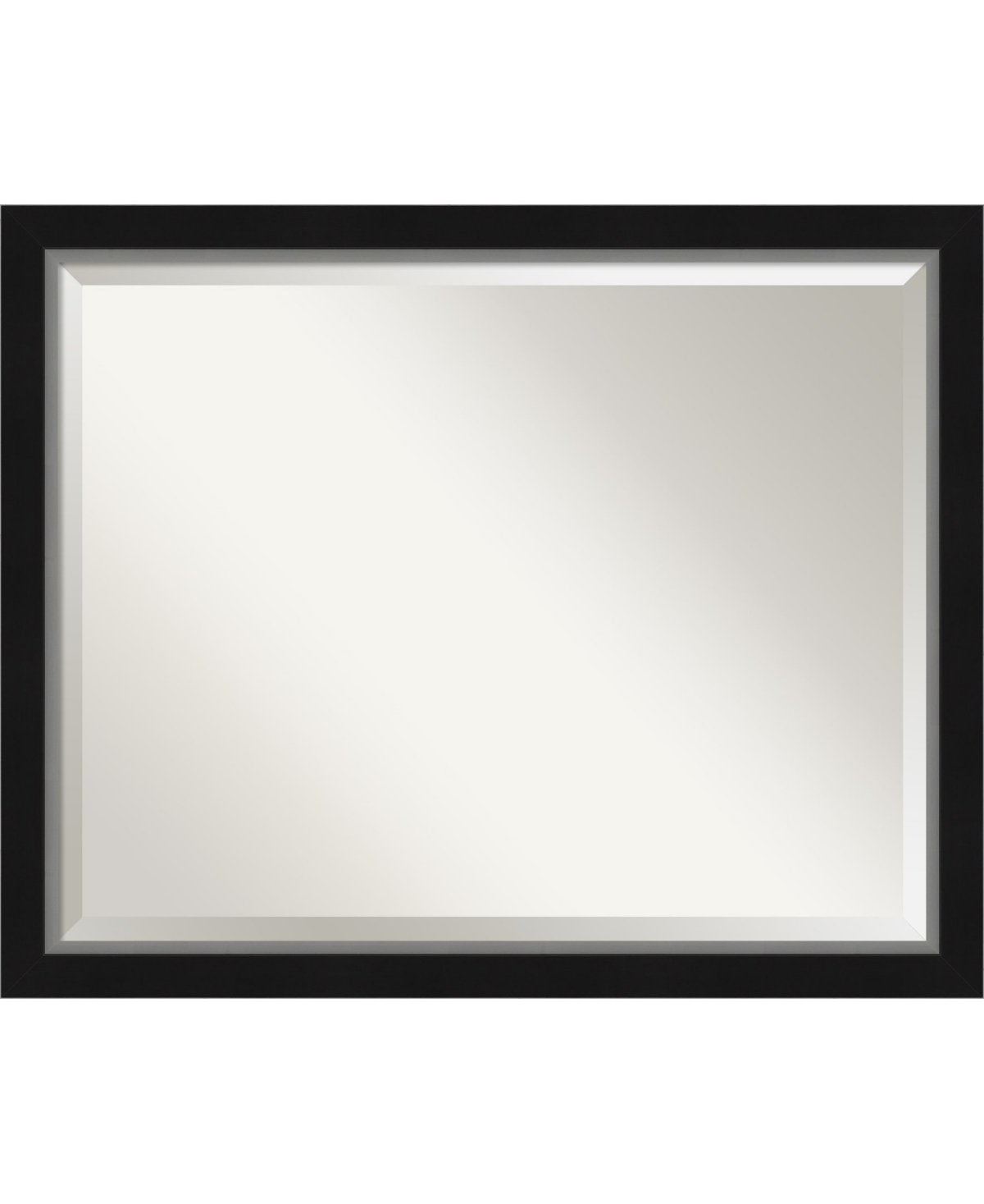 Eva Silver-tone Framed Bathroom Vanity Wall Mirror, 31.12" x 25.12" - Black