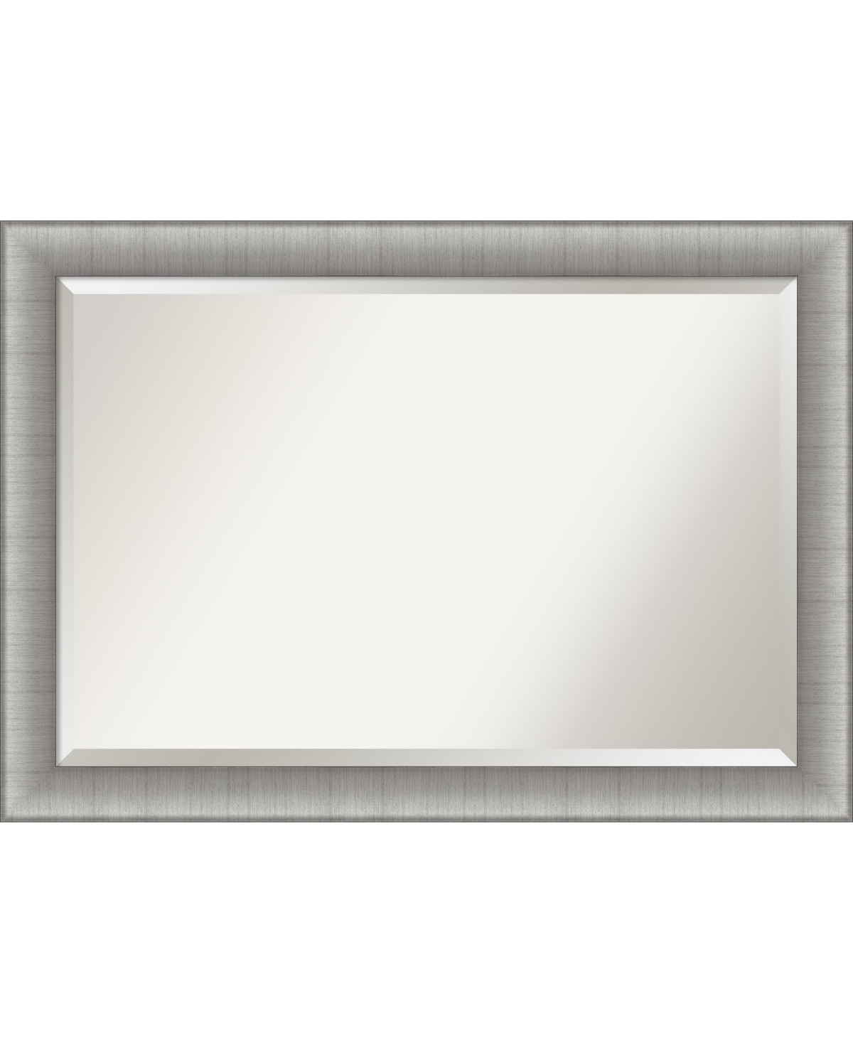 Elegant Brushed Framed Bathroom Vanity Wall Mirror, 40.75" x 28.75" - Silver