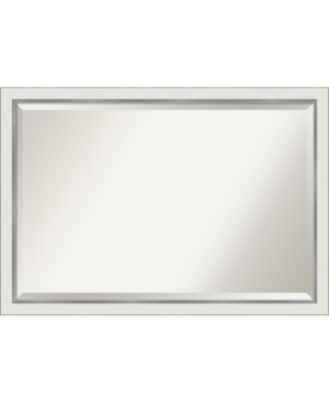 Amanti Art Eva Silver-tone Framed Bathroom Vanity Wall Mirror, 39.12" X 27.12" In White