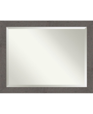 Amanti Art Rustic Plank Framed Bathroom Vanity Wall Mirror, 45.38" X 35.38" In Gray