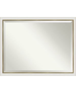 Amanti Art Eva Gold-tone Framed Bathroom Vanity Wall Mirror, 43.12" X 33.12" In White