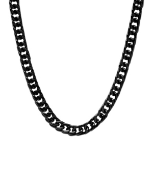 Macy's Men's Simple Curb Link Chain Necklace In Black