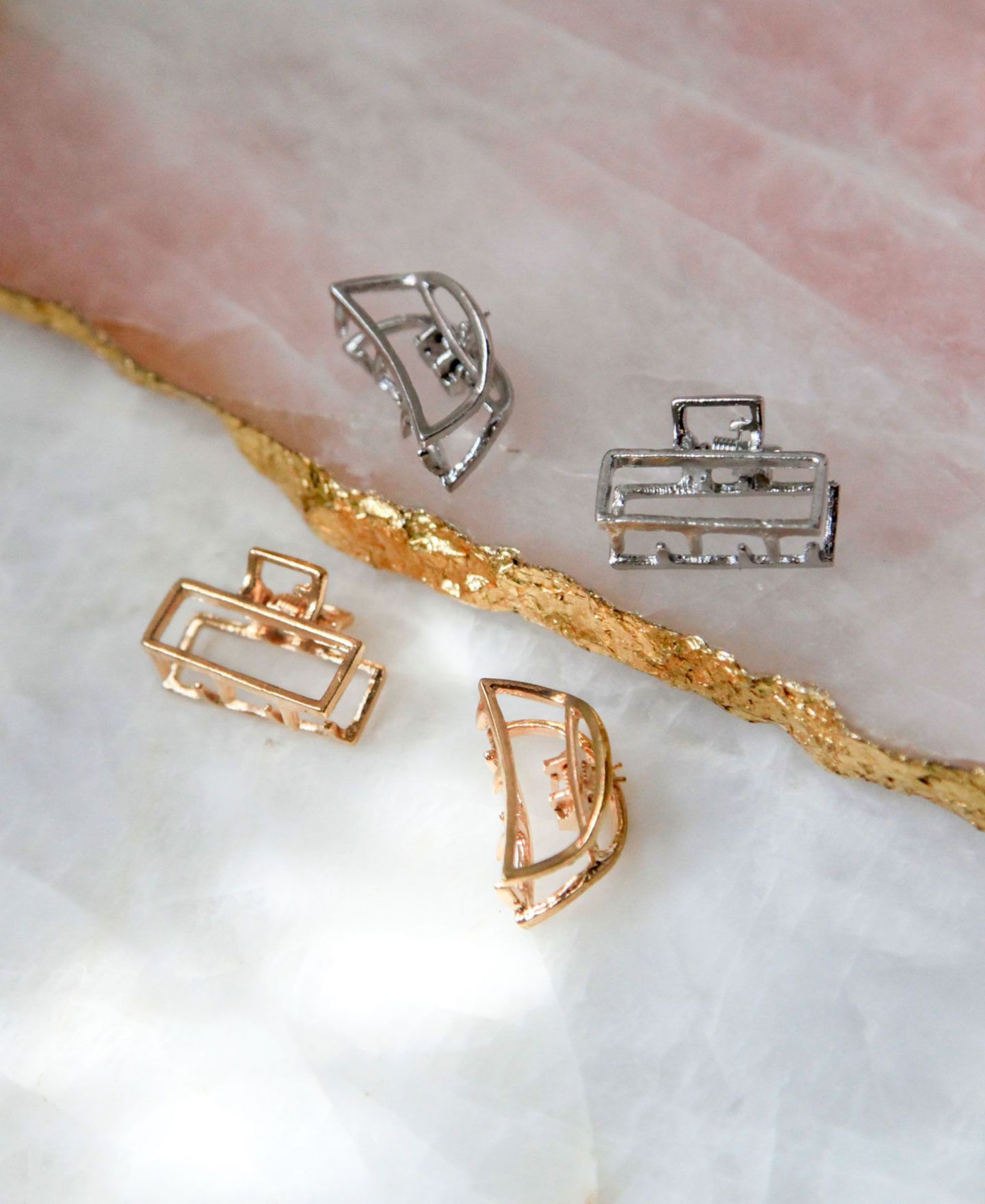 Женские аксессуары Soho Style Mini Gold Toned and Silver Toned Jaw Clip Set — фото 1