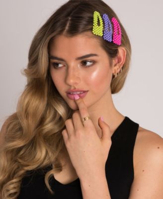 Soho Style Beaded Neon Hair Clip 3 Piece Set - Multi 19$