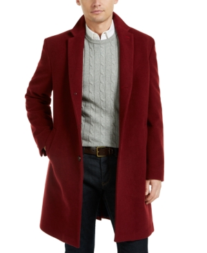 Tommy Hilfiger Addison Wool-Blend Trim Fit Overcoat