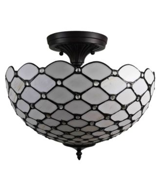 Tiffany Style 2-Light Jeweled Pendant Lamp