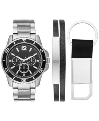 Folio - Men's Silver-Tone Bracelet Watch 46mm