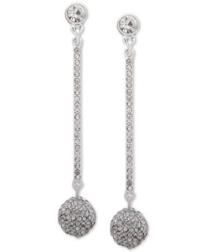 image of Dkny Pave Fireball Linear Drop Earrings, Created for Macy-s