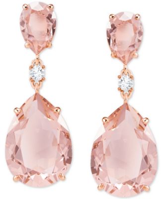 Swarovski - Rose Gold-Tone Crystal Drop Earrings