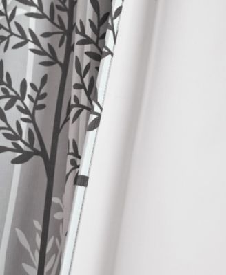 Linear Tree Insulated Rod Pocket Blackout Window Curtain Panels