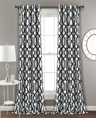 Lush Décor - Edward Trellis Print 52" x 95" Curtain Set
