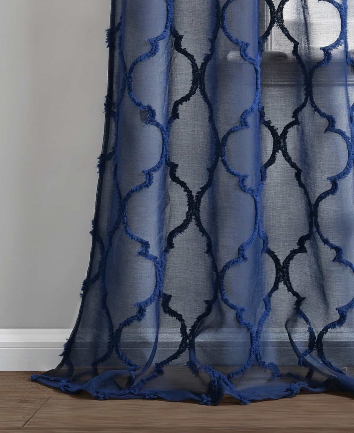 Lush Decor Avon Trellis Grommet Sheer Window Curtain Panels Pair - Curtains for Living Room or Bedroom