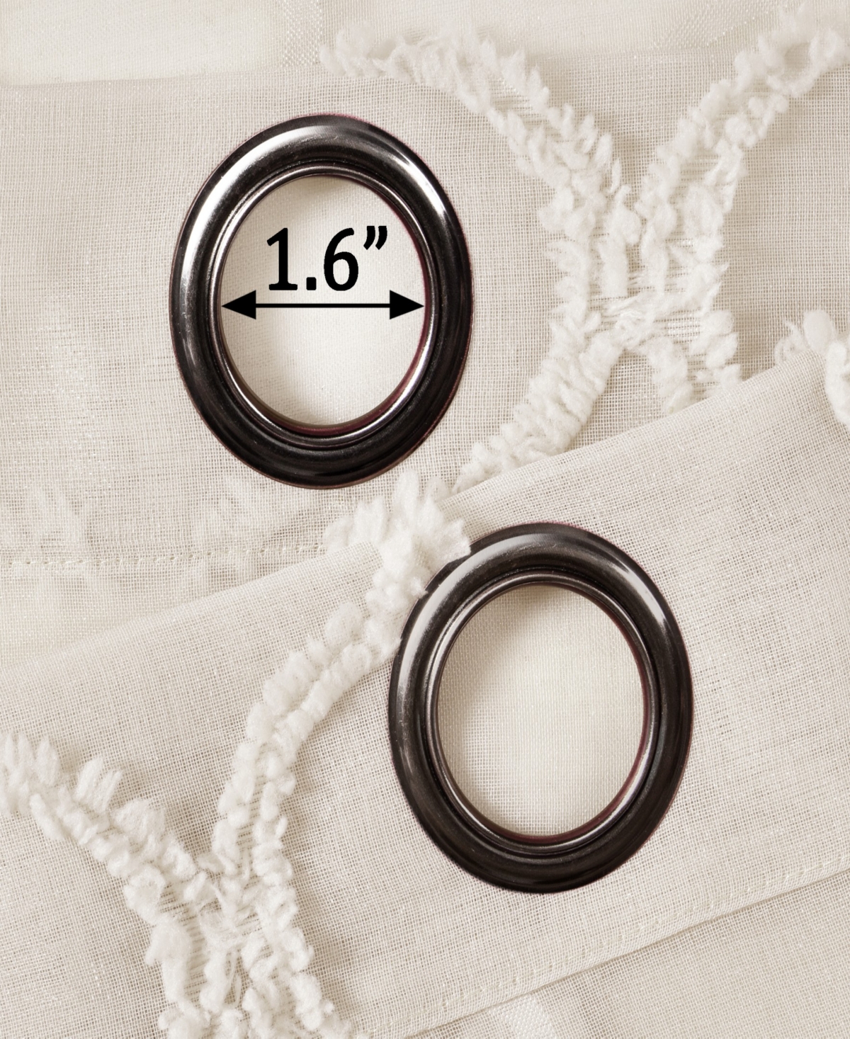 Lush Decor Avon Trellis Grommet Sheer Window Curtain Panels Pair 38"W x 84"L - Sheer Curtains for Living Room