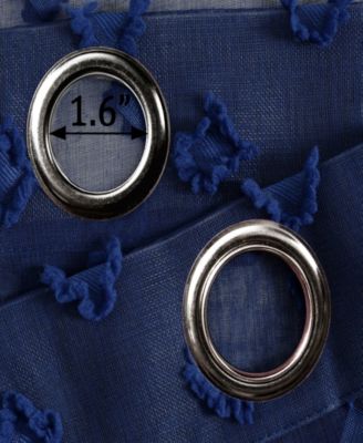 Lush Decor Textured Dot Grommet Sheer Window Curtain Panels Pair 38"W x 84"L Blush - Sheer Curtains For Bedroom - Pink Living Room Curtains Polka Dot