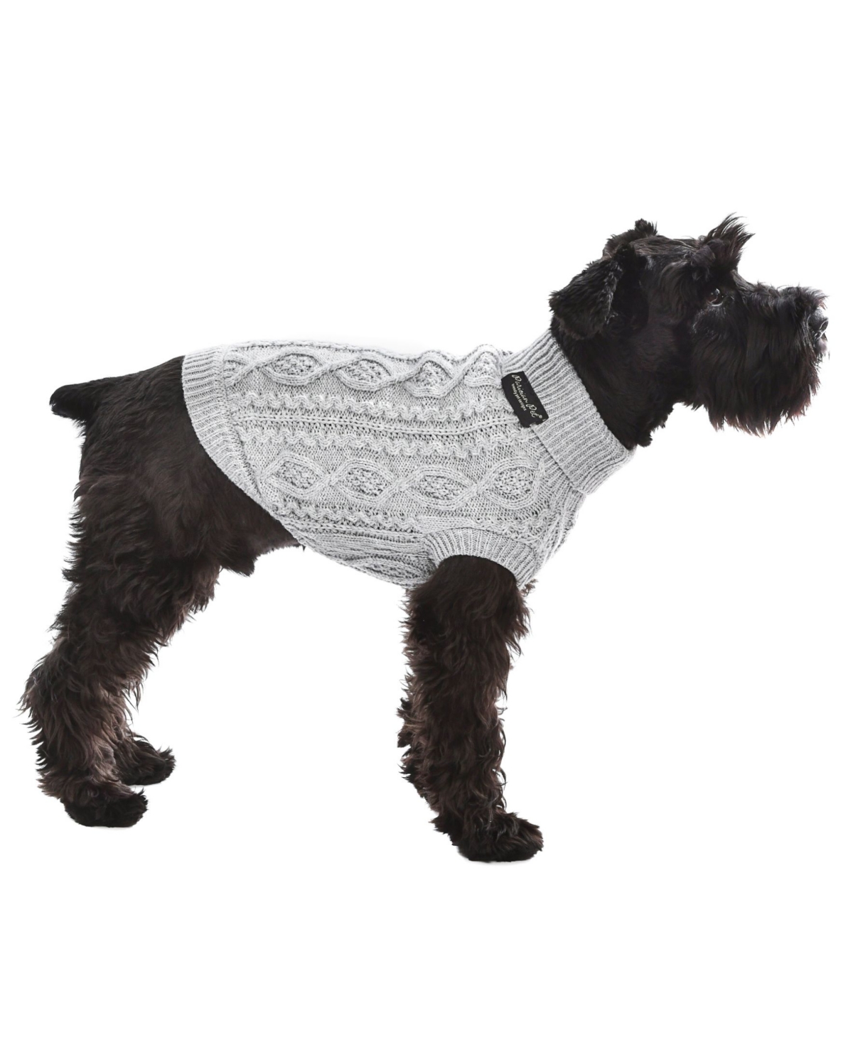 Parisian Pet Cable Knit Sweater Cloud Gray