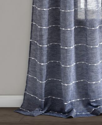 Lush Decor Farmhouse Textured Grommet Sheer Window Curtain Panels