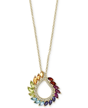 image of Effy Multi-Gemstone (1-3/8 ct. t.w.) & Diamond (1/8 ct. t.w.) 18