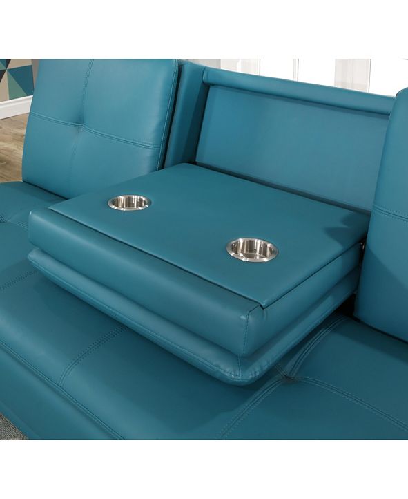 Furniture Robyn Leather Sleeper Sofa w/ USB Port & Reviews ...