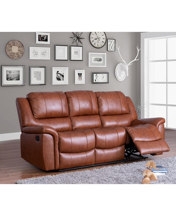 Furniture Stella 87" Leather Recliner Sofa & Reviews - Furniture - Macy's