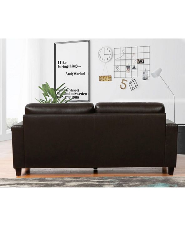 Abbyson Living Addison Leather Loveseat & Reviews - Furniture - Macy's