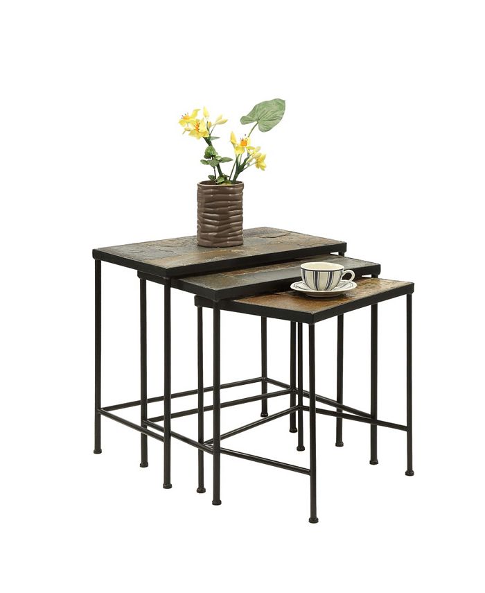 4D CONCEPTS 3 Piece Nesting Tables With Slate Tops - Macy's