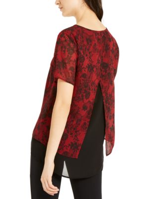 Michael Kors Floral Lace Layered-Look Top, Regular & Petite