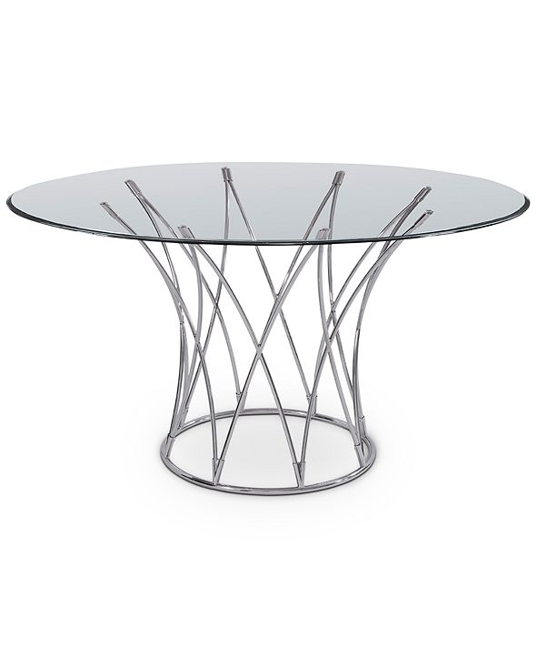 Furniture Mercer 54" Glass Top Round Dining Table & Reviews Furniture