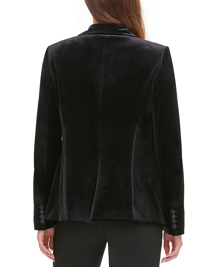 Calvin Klein Velvet OneButton Blazer Macy's