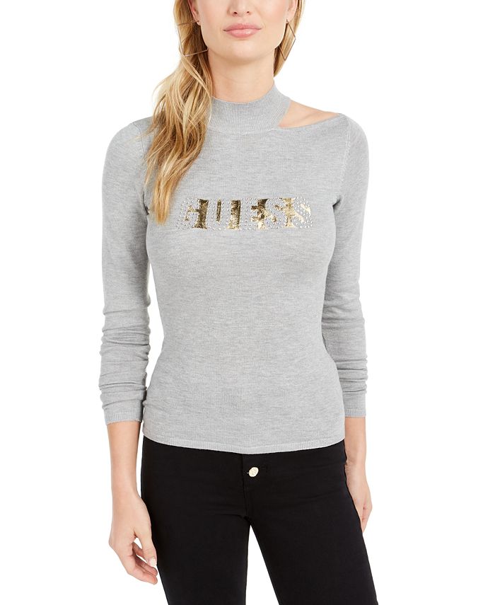 GUESS Metallic Logo Sweater Macy's