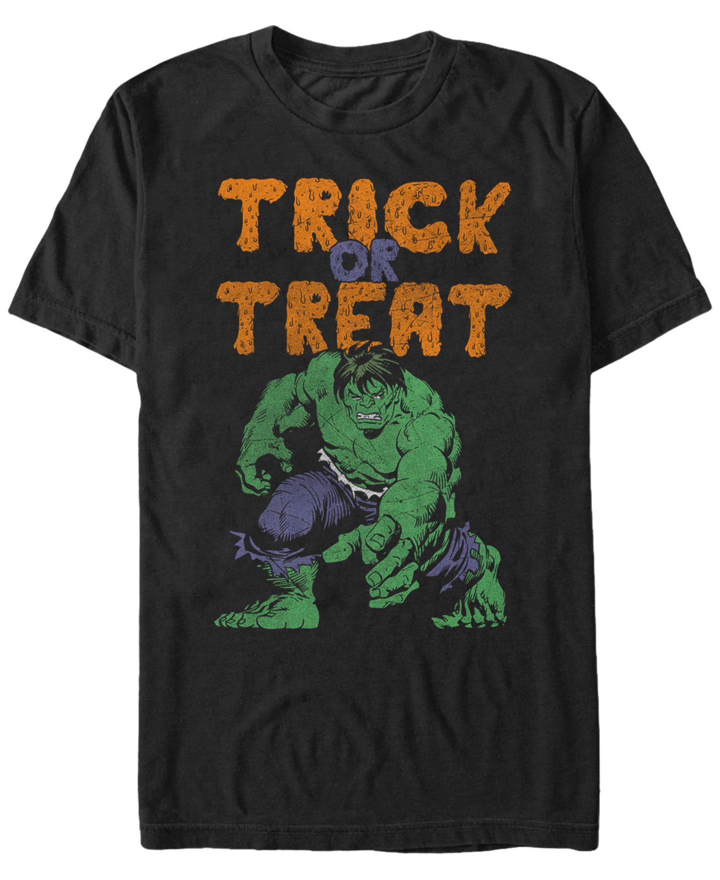 Мужская футболка Fifth Sun Marvel Hulk Trick or Treat Halloween Short Sleeve, цвет: Чёрный — фото 1