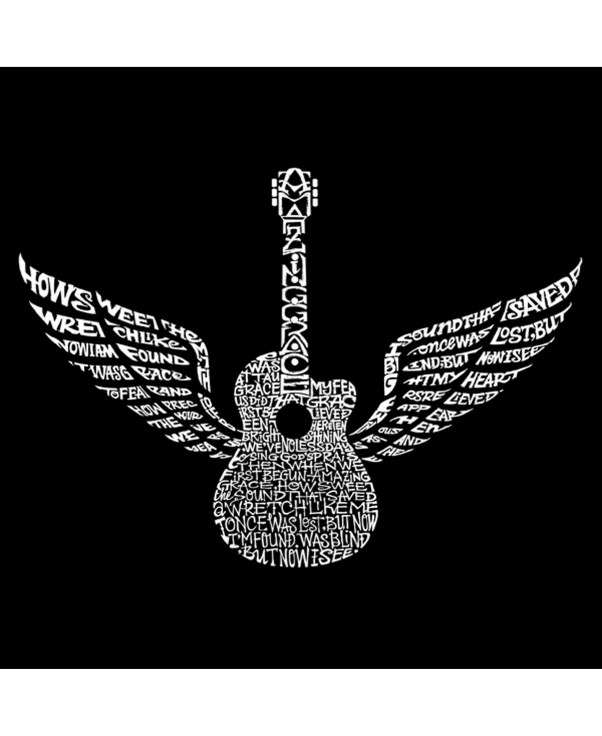 La Pop Art Women's Word Art V-Neck T-Shirt - Amazing Grace