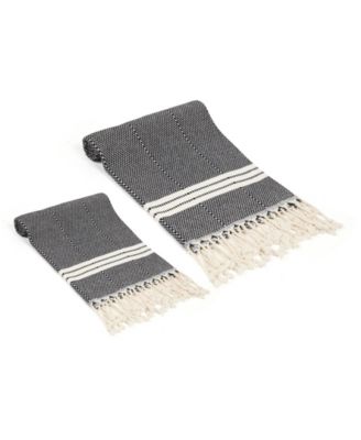 Olive and Linen Newport Turkish Bath and Hand Towel 2 Piece Set