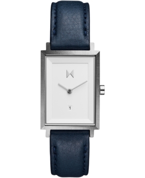image of Mvmt Women-s Signature Square Aubrey Navy Leather Strap Watch 24mm
