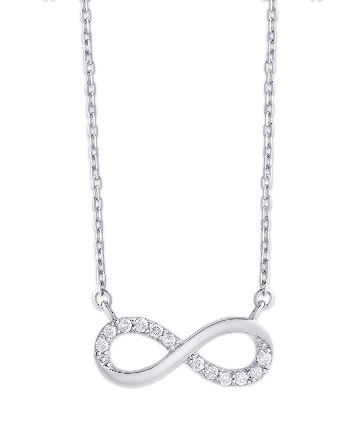 Macy's - Diamond 1/5 ct. t.w. Infinity Necklace in Sterling Silver